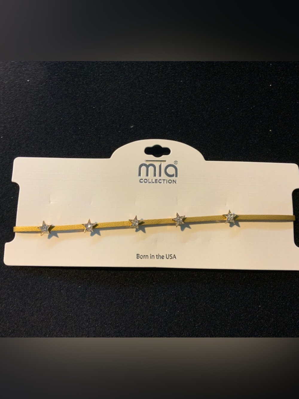 MISHA COLLECTION Gold Star Bracelet with Silver Rhinestones
